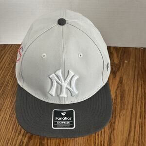 New York Yankees Hat Fanatics MLB Baseball Snapback Gray New
